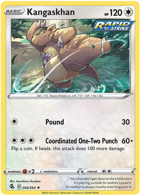 Kangaskhan Fusion Strike Pokemon Card Singles 204/264