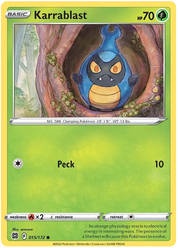 Karrablast Brilliant Stars Pokemon Card Singles 015/172