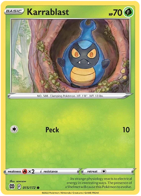Karrablast Brilliant Stars Pokemon Card Singles 015/172