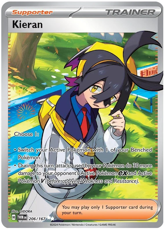 Kieran (Full Art Rare) Twilight Masquerade Pokemon Single 206/167