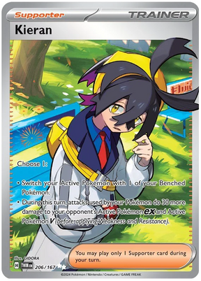 Kieran (Full Art Rare) Twilight Masquerade Pokemon Single 206/167