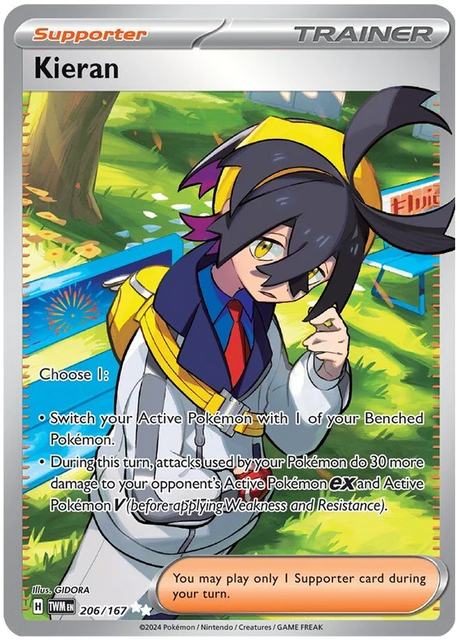 Kieran (Full Art Rare) Twilight Masquerade Pokemon Single 206/167