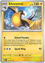 Kilowattrel Paldean Fates Pokemon Card Single 022/091