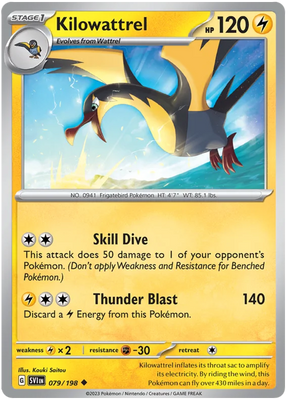 Kilowattrel Scarlet & Violet Base Set Pokemon Card Single