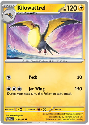 Kilowattrel Paldea Evolved Single Pokemon Card