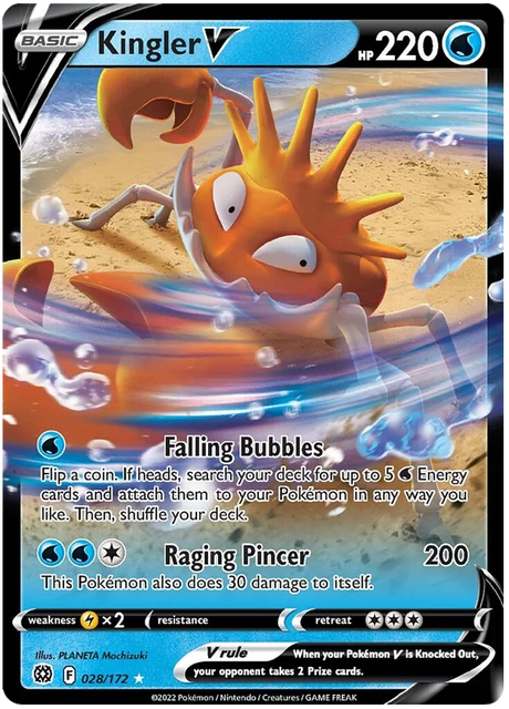 Kingler V Brilliant Stars Pokemon Card Singles 028/172