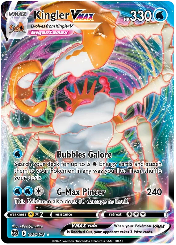Kingler VMAX Brilliant Stars Pokemon Card Singles 029/172