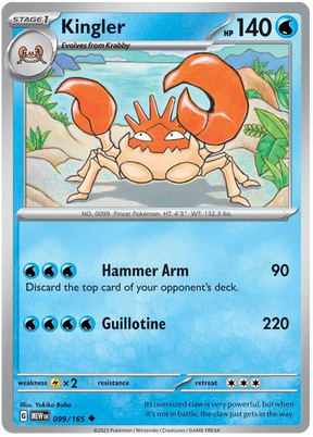 Kingler 151 Single Pokemon Card