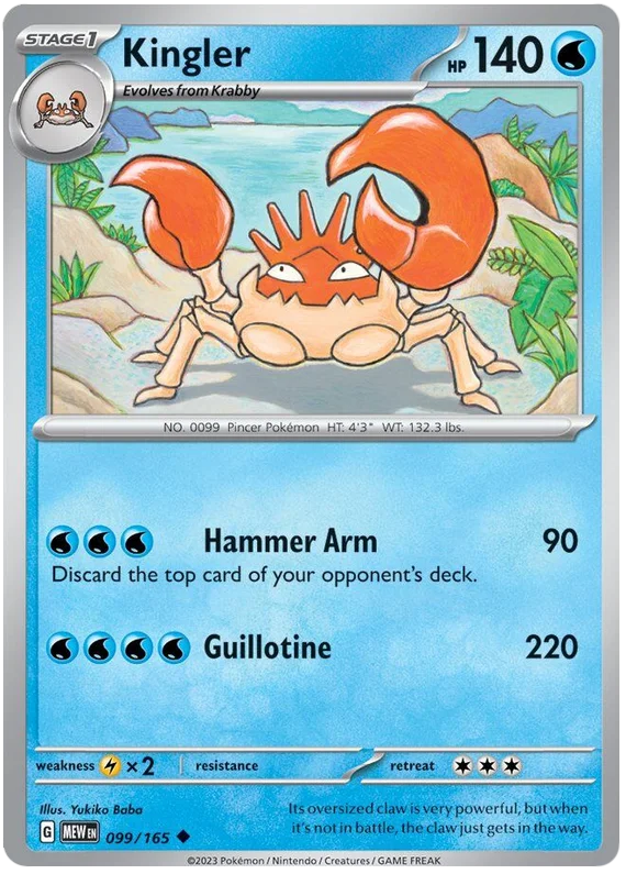 Kingler 151 Single Pokemon Card