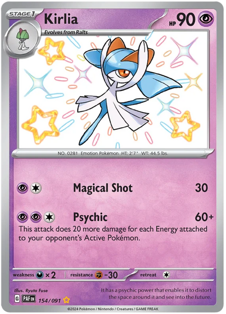 Kirlia Paldean Fates Pokemon Card Single 154/091
