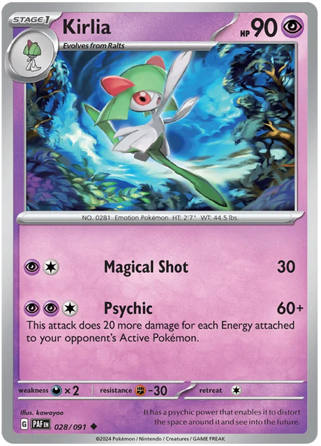Kirlia Paldean Fates Pokemon Card Single 028/091