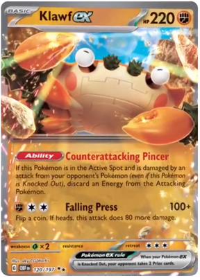Klawf ex Obsidian Flames Single Pokemon Card