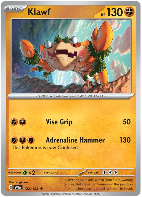 Klawf Scarlet & Violet Base Set Pokemon Card Single