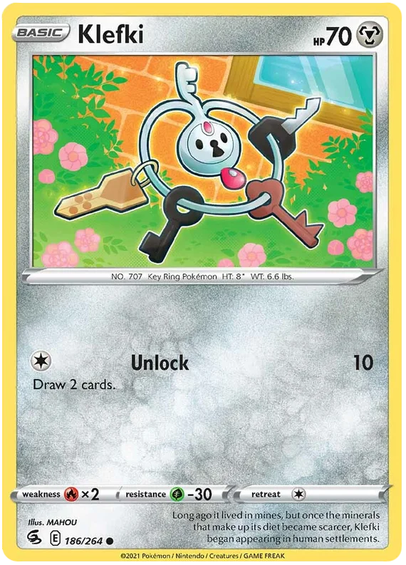 Klefki Fusion Strike Pokemon Card Singles 186/264