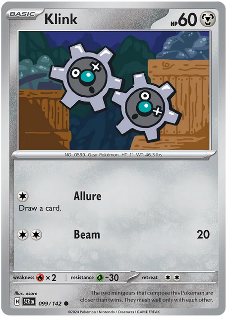 Klink Stellar Crown Pokemon Single Card 099/142