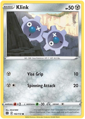Klink Brilliant Stars Pokemon Card Singles 102/172