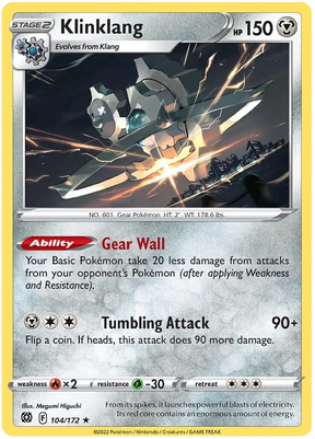 Klinklang Brilliant Stars Pokemon Card Singles 104/172