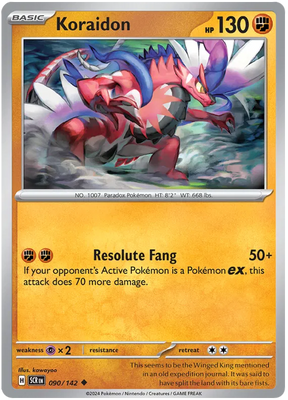 Koraidon Stellar Crown Pokemon Single Card 090/142