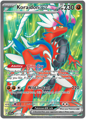 Koraidon ex Full Art Scarlet & Violet Base Set Pokemon Card Single