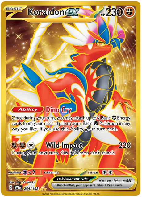 Koraidon ex Gold Scarlet & Violet Base Set Pokemon Card Single