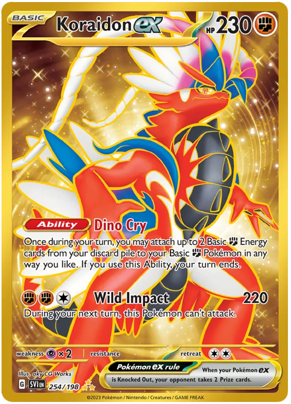 Koraidon ex Gold Scarlet & Violet Base Set Pokemon Card Single