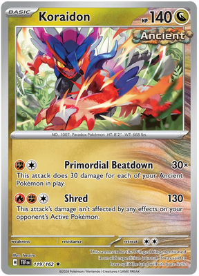 koraidon Temporal Forces Pokemon Single 119/162