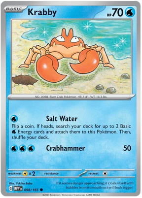 Krabby 151 Single Pokemon Card