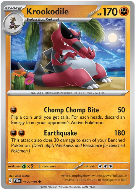 Krookodile Scarlet & Violet Base Set Pokemon Card Single