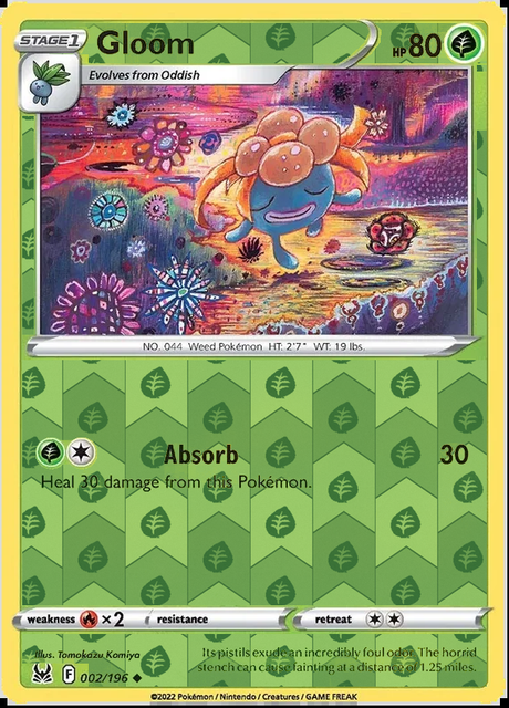 Gloom 002/196, Lost Origin, Reverse Holo finish, representative matte composite