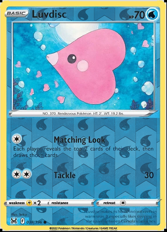 Luvdisc 038/196, Lost Origin, Reverse Holo finish, representative matte composite