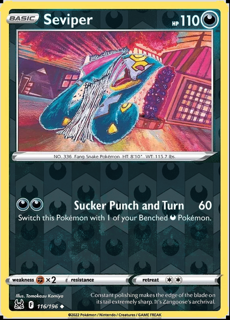 Seviper 116/196, Lost Origin, Reverse Holo finish, representative matte composite