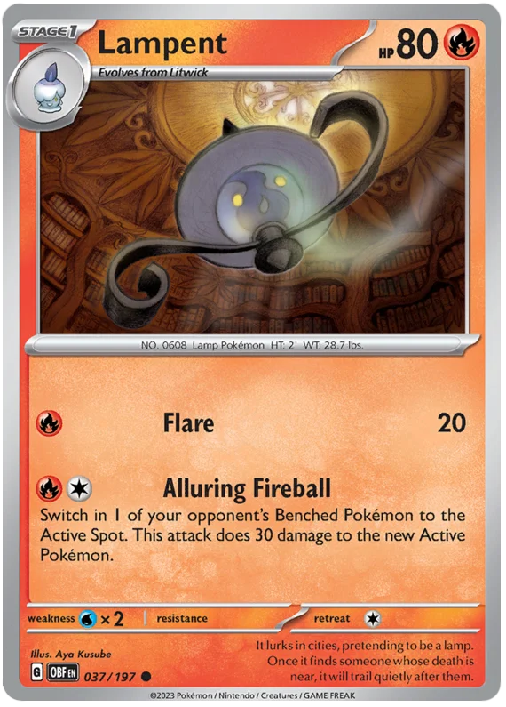Lampent Obsidian Flames Single Pokemon Card