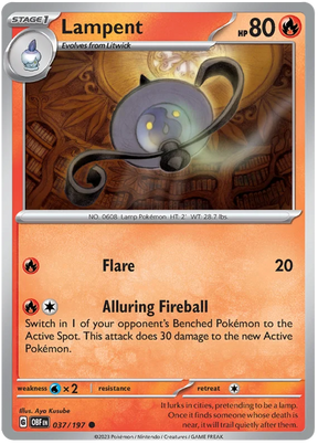 Lampent Obsidian Flames Single Pokemon Card