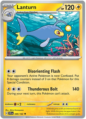 Lanturn Stellar Crown Pokemon Single Card 049/142