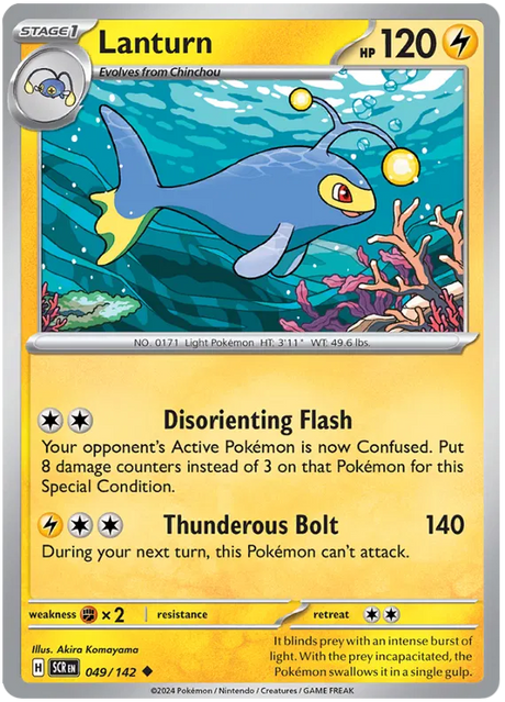 Lanturn Stellar Crown Pokemon Single Card 049/142