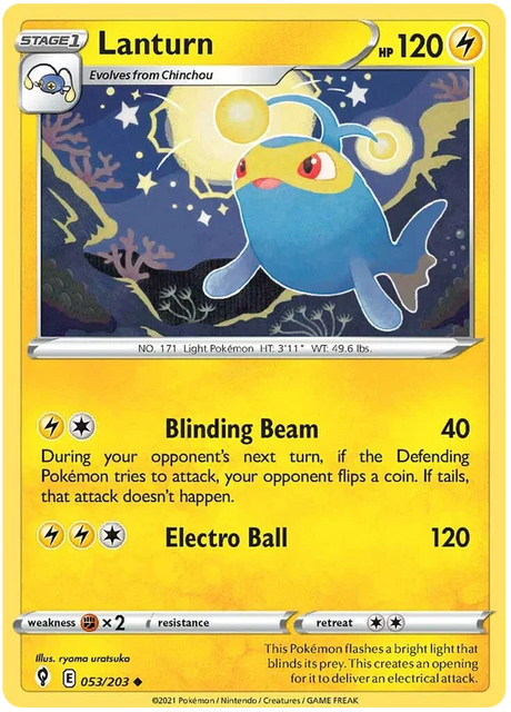 Lanturn 053/203 - Pokemon TCG Evolving Skies card