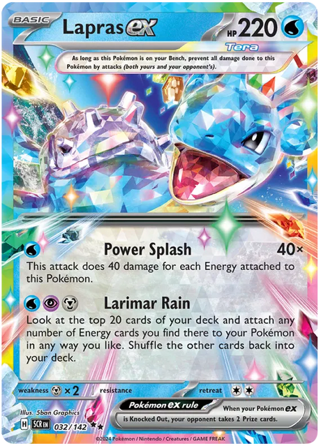 Lapras ex Stellar Crown Pokemon Single Card 032/142
