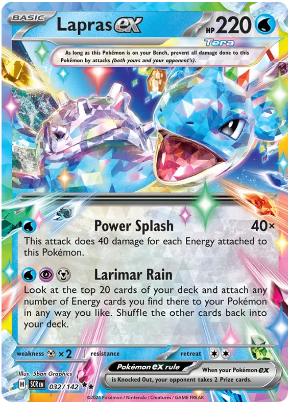 Lapras ex Stellar Crown Pokemon Single Card 032/142