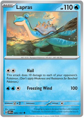 Lapras Obsidian Flames Single Pokemon Card
