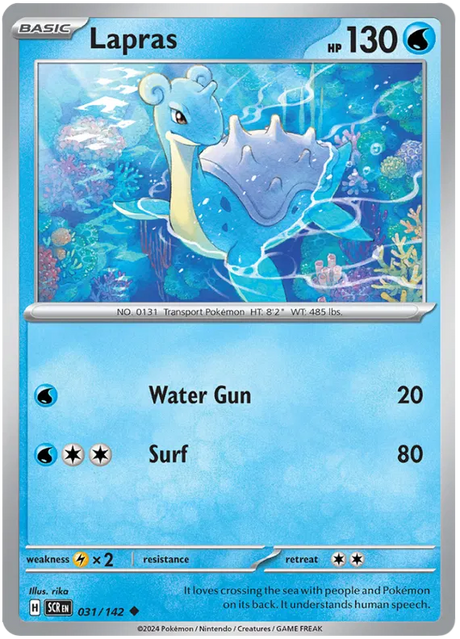 Lapras Stellar Crown Pokemon Single Card 031/142