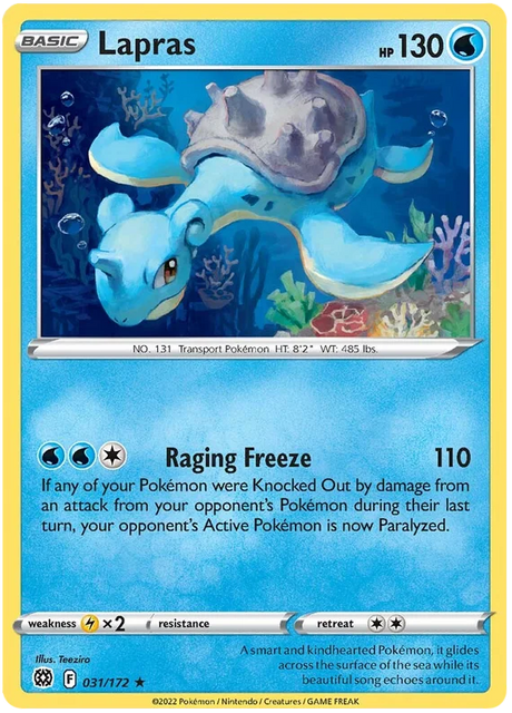 Lapras Brilliant Stars Pokemon Card Singles 031/172