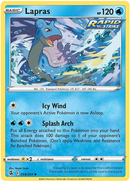 Lapras Fusion Strike Pokemon Card Singles 054/264