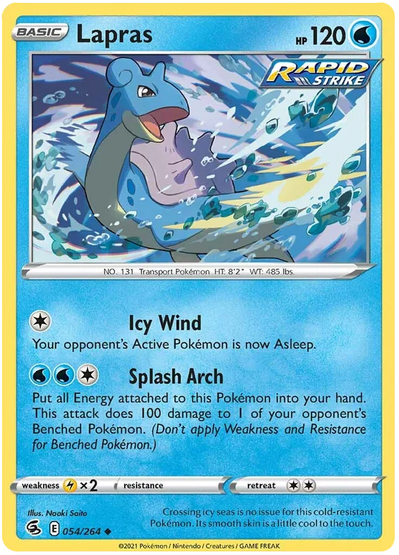 Lapras Fusion Strike Pokemon Card Singles 054/264