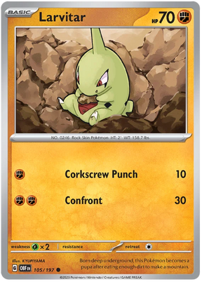 Larvitar Obsidian Flames Single Pokemon Card