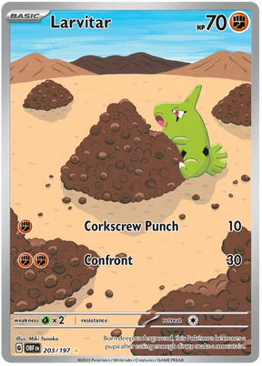 Larvitar Illustration Rare Obsidian Flames Single Pokemon Card