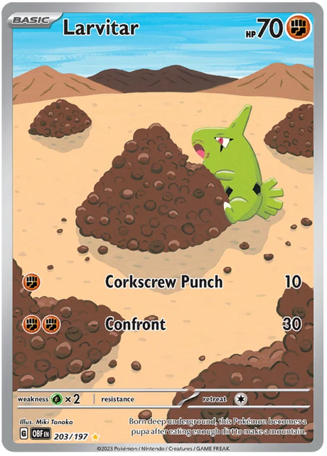 Larvitar Illustration Rare Obsidian Flames Single Pokemon Card