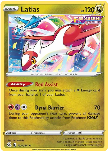 Latias Fusion Strike Pokemon Card Singles 193/264