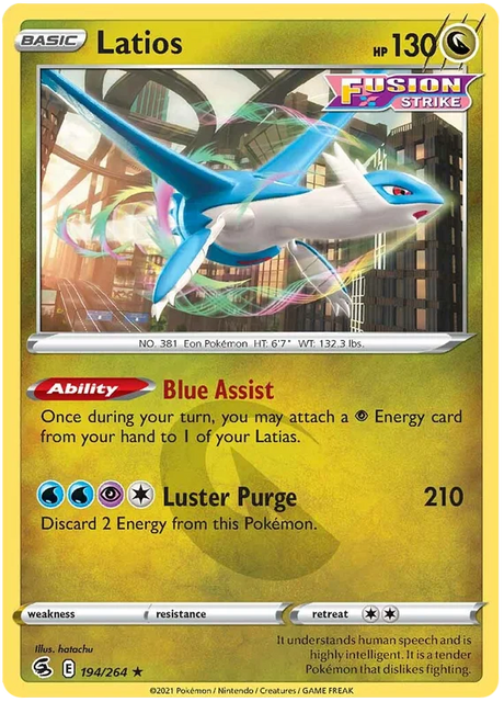 Latios Fusion Strike Pokemon Card Singles 194/264