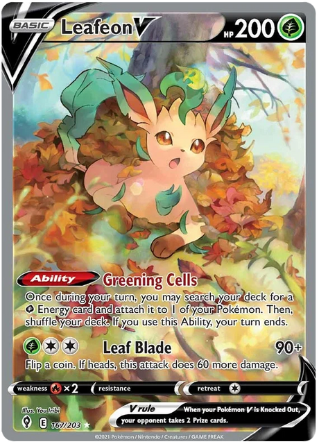 Leafeon V (Alternate Full Art) 167/203 - Pokemon TCG Evolving Skies card