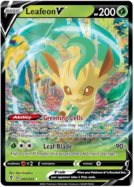 Leafeon V 007/203 - Pokemon TCG Evolving Skies card